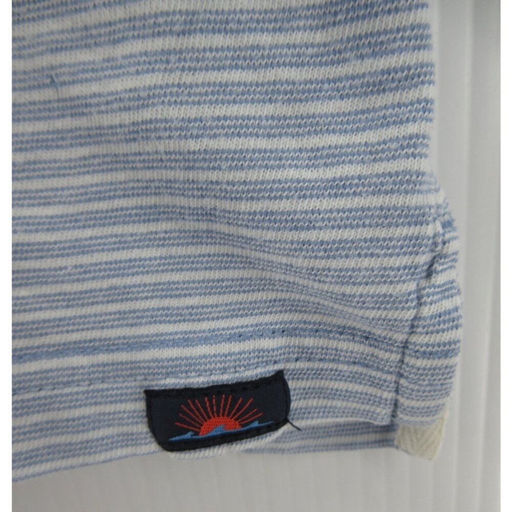 Faherty Polo Shirt Medium Pullover Striped Preppy Organic Cotton Knit - Picture 4 of 11